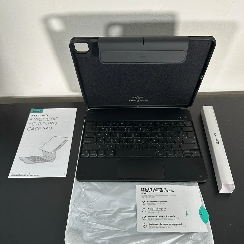 ESR Rebound Magnetic Keyboard Case 360 iPad Pro 12.9 6th 5th 4th 3rd Gen Black